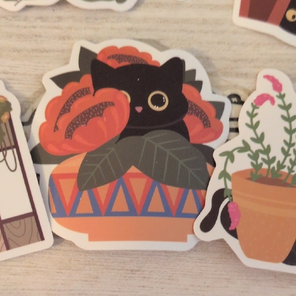 Hallmark Black Cat Plant Stickers - Picture 11 of 11